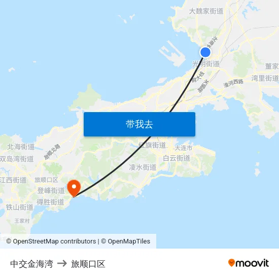 中交金海湾 to 旅顺口区 map