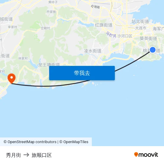 秀月街 to 旅顺口区 map