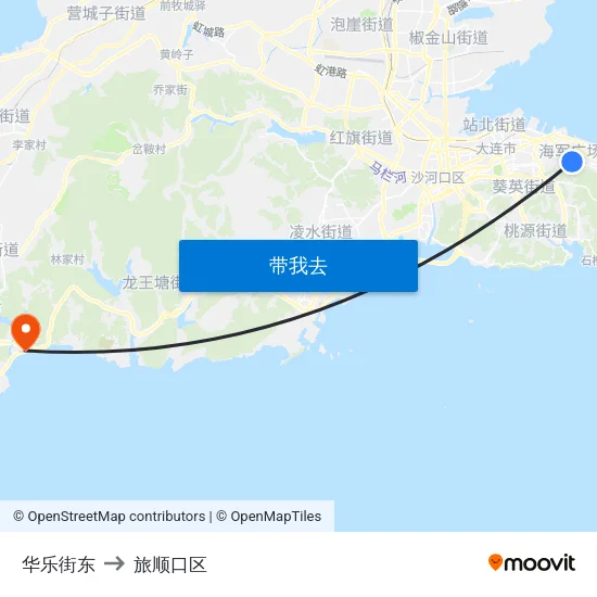 华乐街东 to 旅顺口区 map