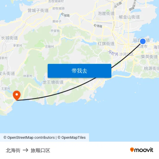 北海街 to 旅顺口区 map
