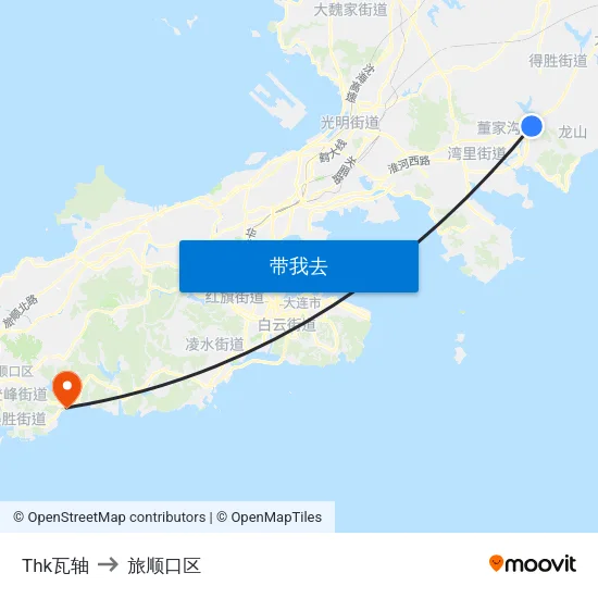 Thk瓦轴 to 旅顺口区 map