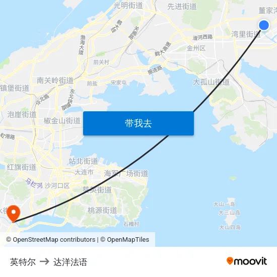 英特尔 to 达洋法语 map