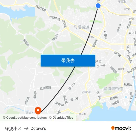 绿波小区 to Octava's map