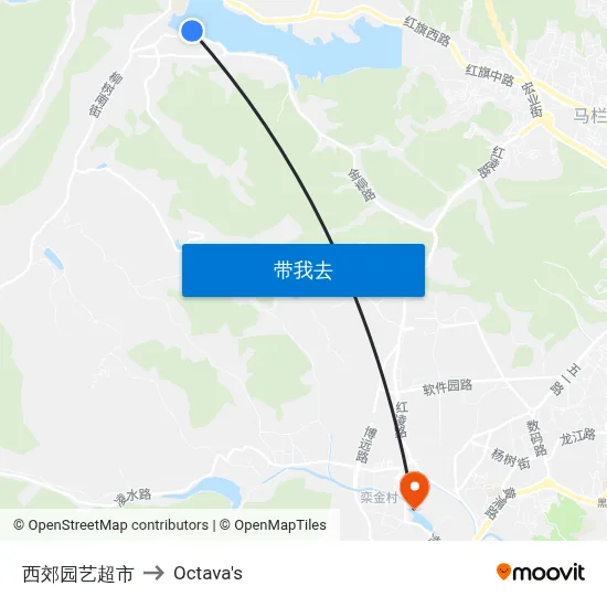 西郊园艺超市 to Octava's map