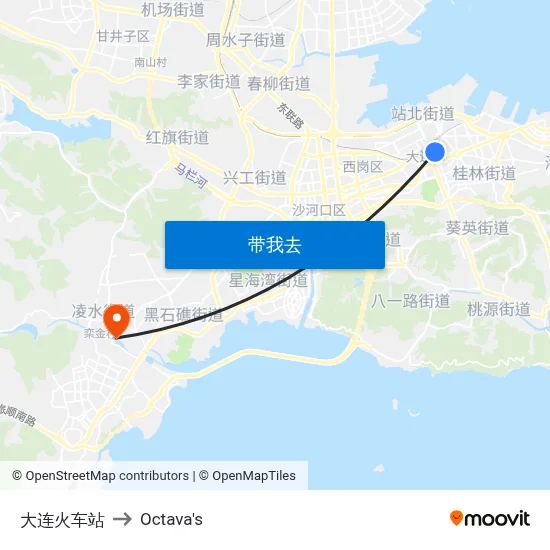 大连火车站 to Octava's map