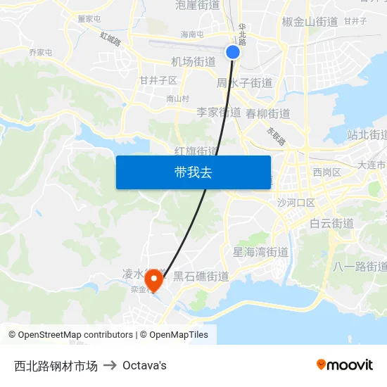 西北路钢材市场 to Octava's map
