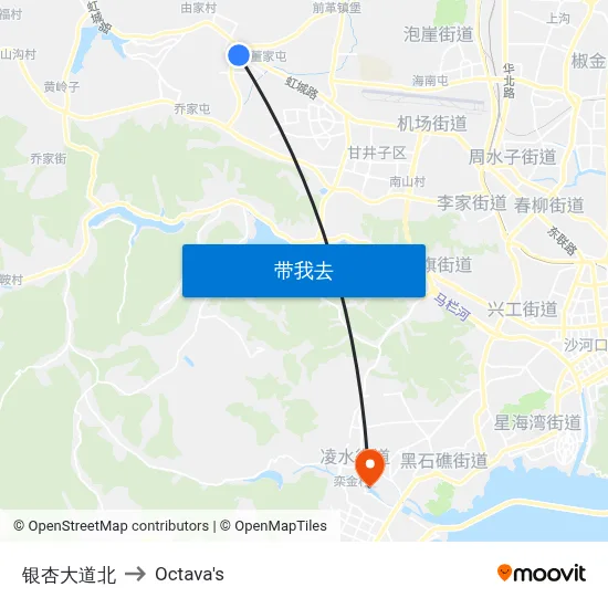 银杏大道北 to Octava's map