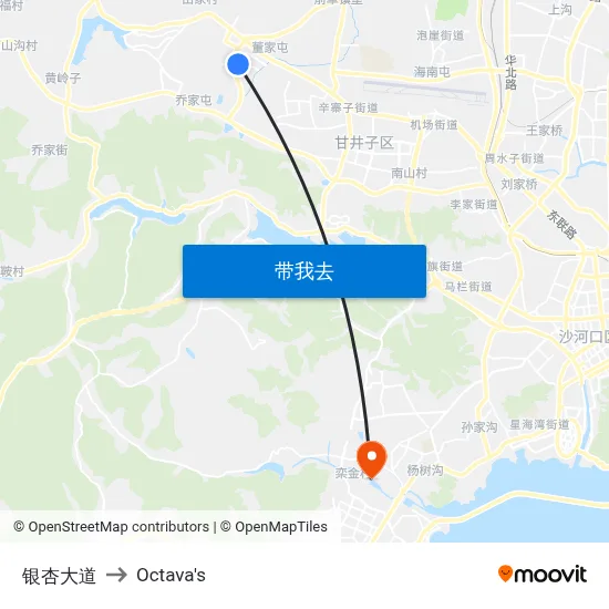 银杏大道 to Octava's map