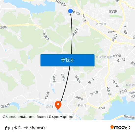 西山水库 to Octava's map