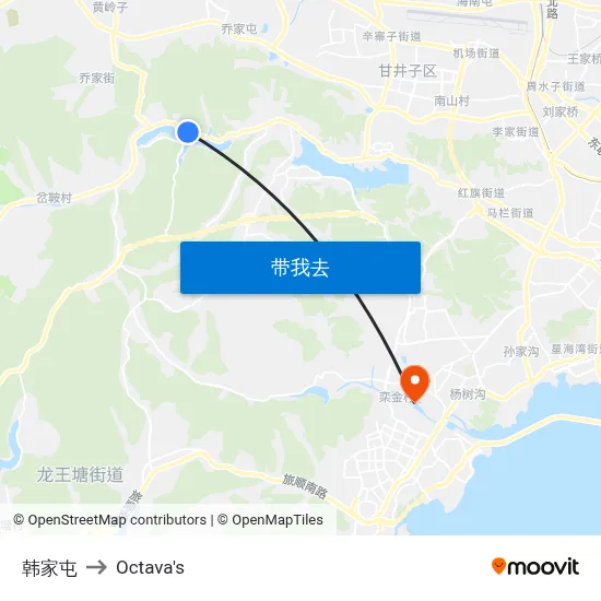韩家屯 to Octava's map