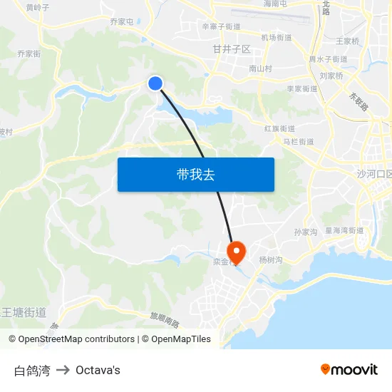 白鸽湾 to Octava's map