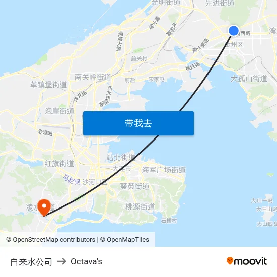 自来水公司 to Octava's map