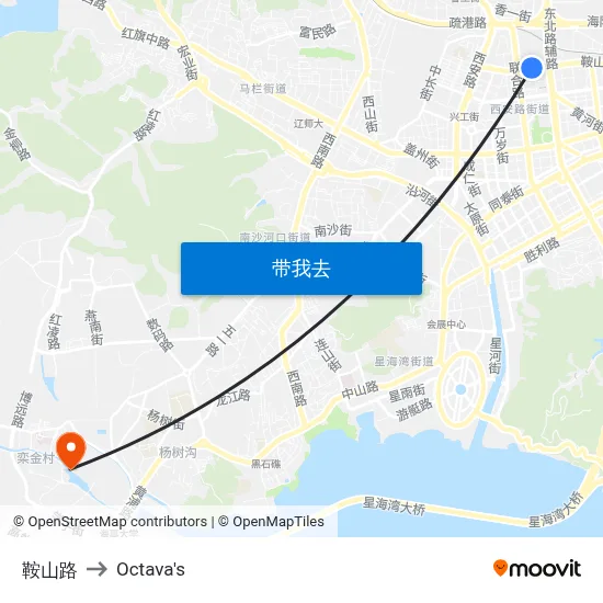 鞍山路 to Octava's map