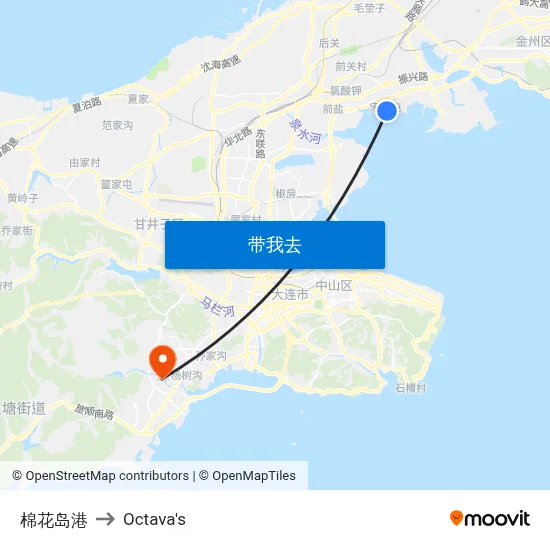 棉花岛港 to Octava's map