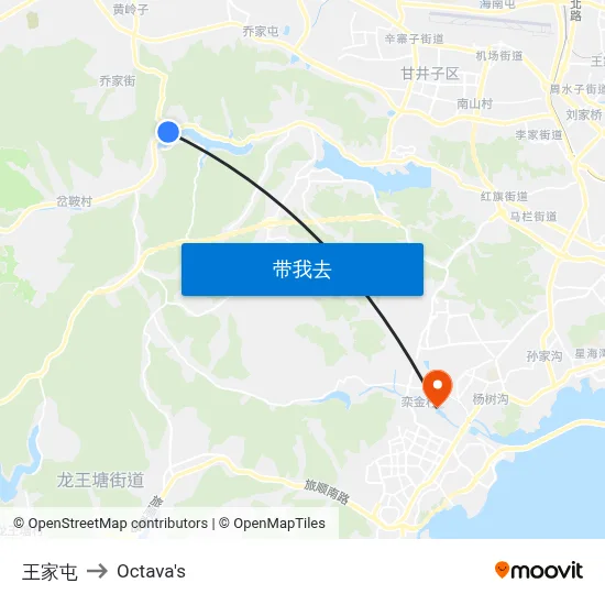 王家屯 to Octava's map