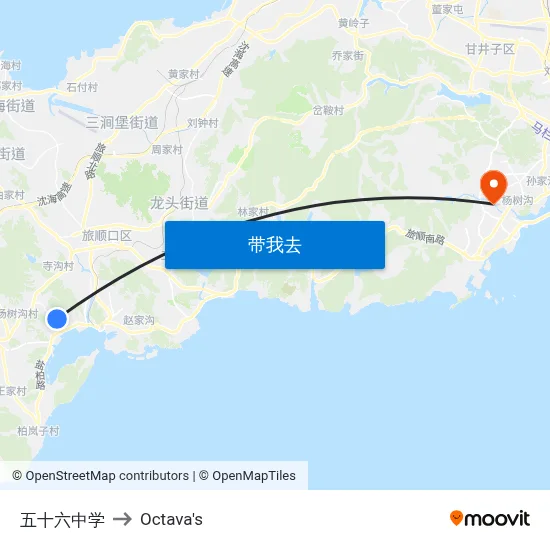 五十六中学 to Octava's map