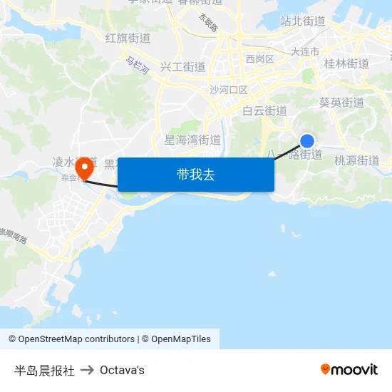 半岛晨报社 to Octava's map