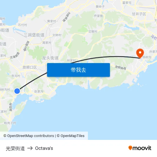 光荣街道 to Octava's map