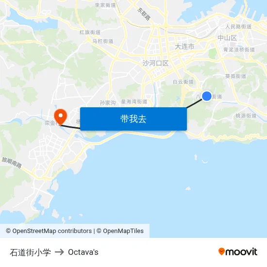 石道街小学 to Octava's map