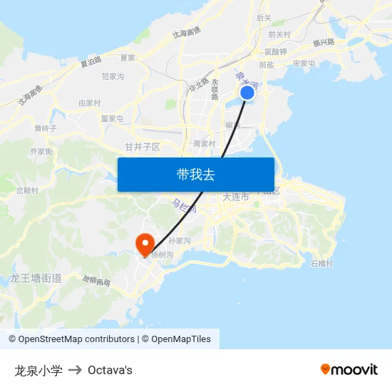 龙泉小学 to Octava's map