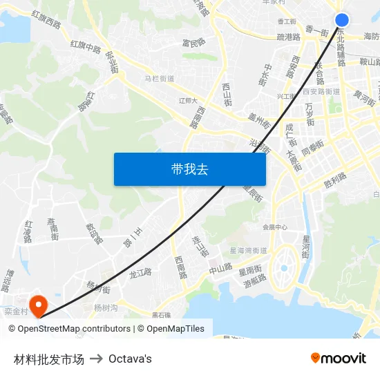 材料批发市场 to Octava's map