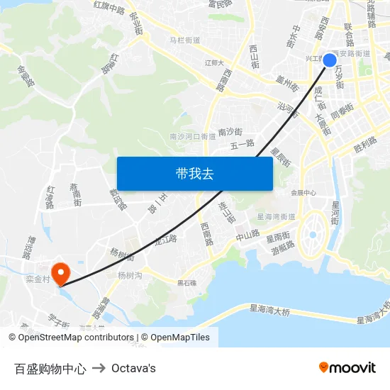 百盛购物中心 to Octava's map