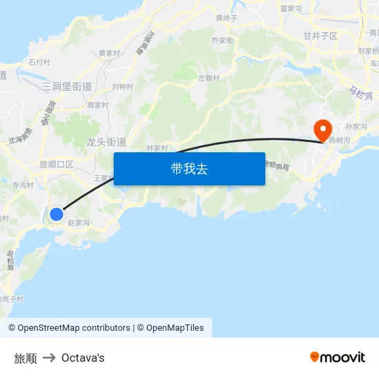 旅顺 to Octava's map