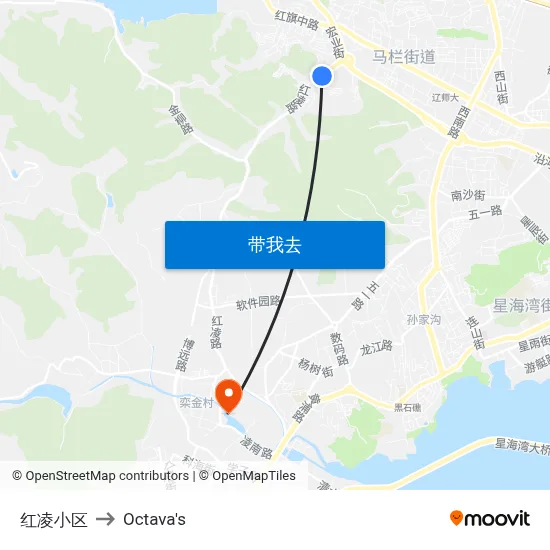 红凌小区 to Octava's map