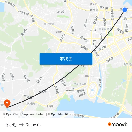 香炉礁 to Octava's map