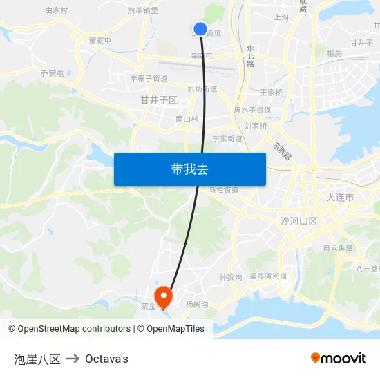 泡崖八区 to Octava's map