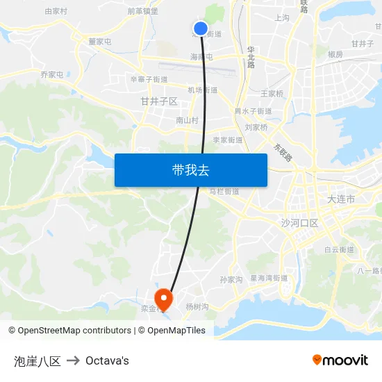 泡崖八区 to Octava's map