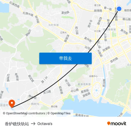 香炉礁快轨站 to Octava's map