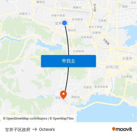 甘井子区政府 to Octava's map