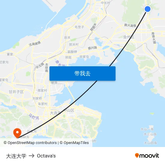 大连大学 to Octava's map