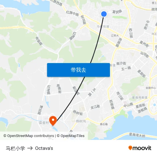 马栏小学 to Octava's map
