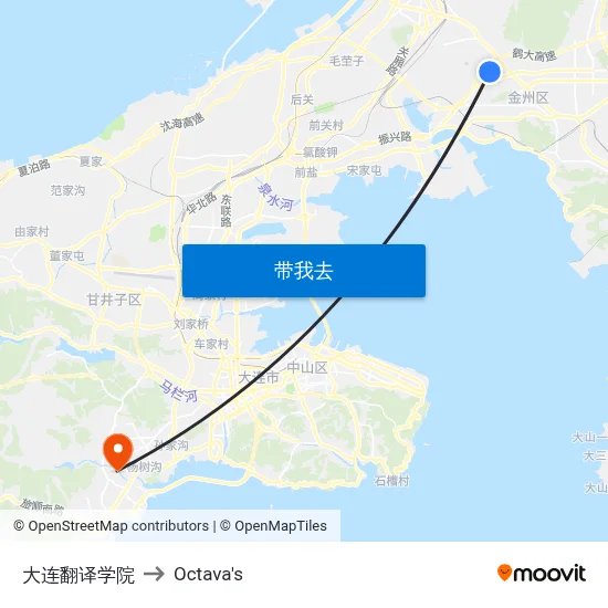 大连翻译学院 to Octava's map