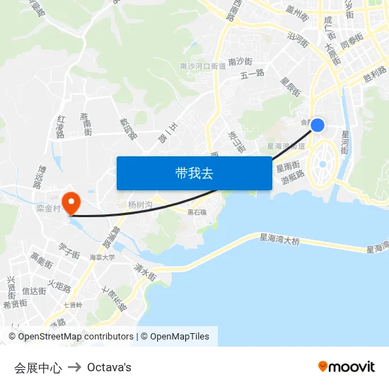 会展中心 to Octava's map