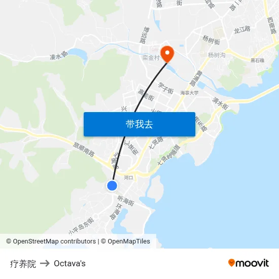 疗养院 to Octava's map