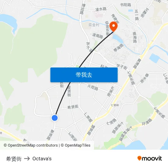 希贤街 to Octava's map