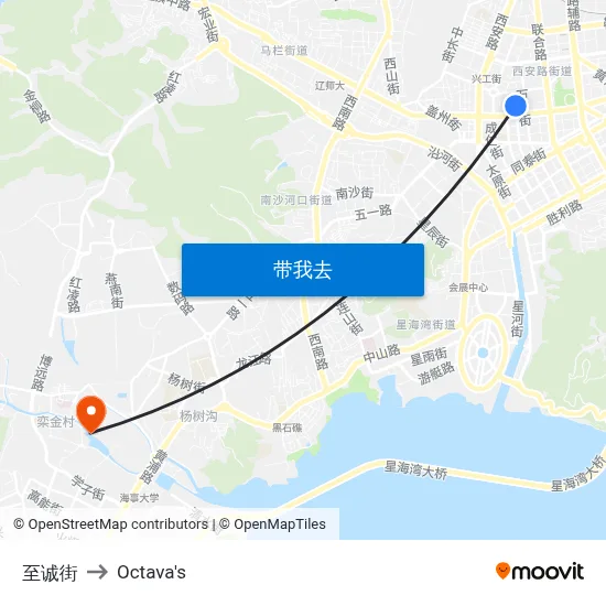 至诚街 to Octava's map