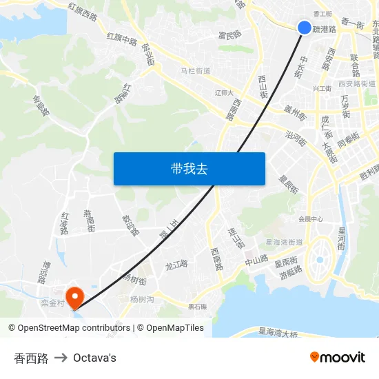 香西路 to Octava's map