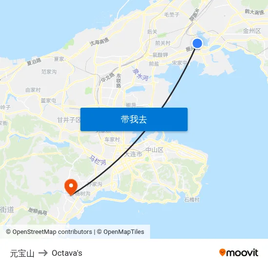 元宝山 to Octava's map