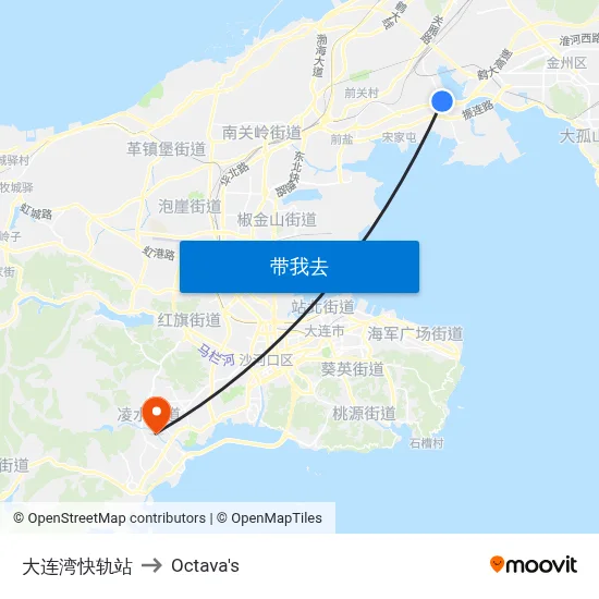 大连湾快轨站 to Octava's map
