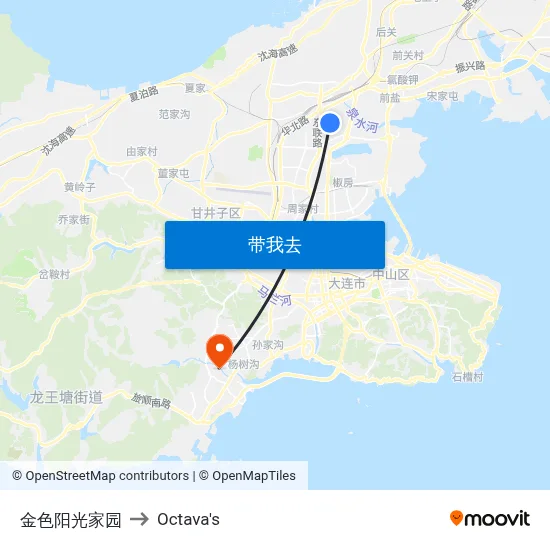 金色阳光家园 to Octava's map