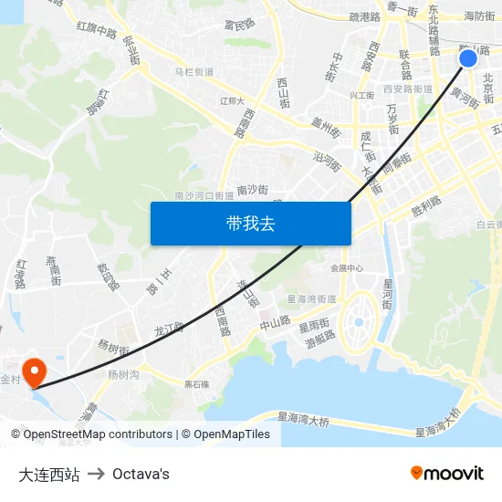 大连西站 to Octava's map