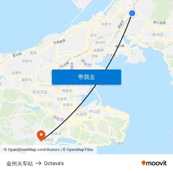 金州火车站 to Octava's map