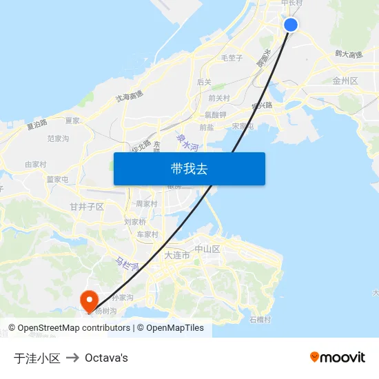 于洼小区 to Octava's map