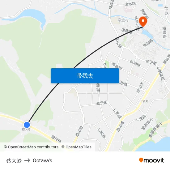 蔡大岭 to Octava's map