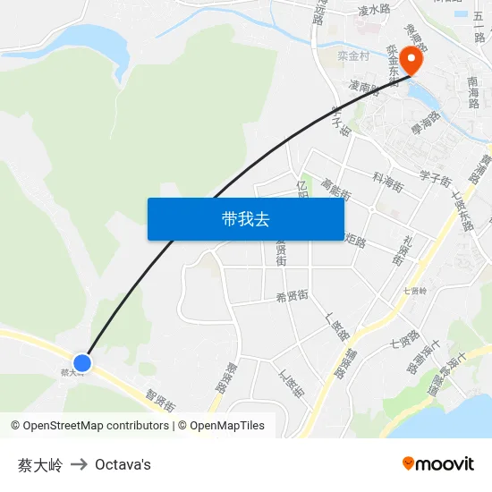 蔡大岭 to Octava's map