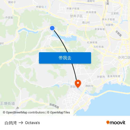 白鸽湾 to Octava's map